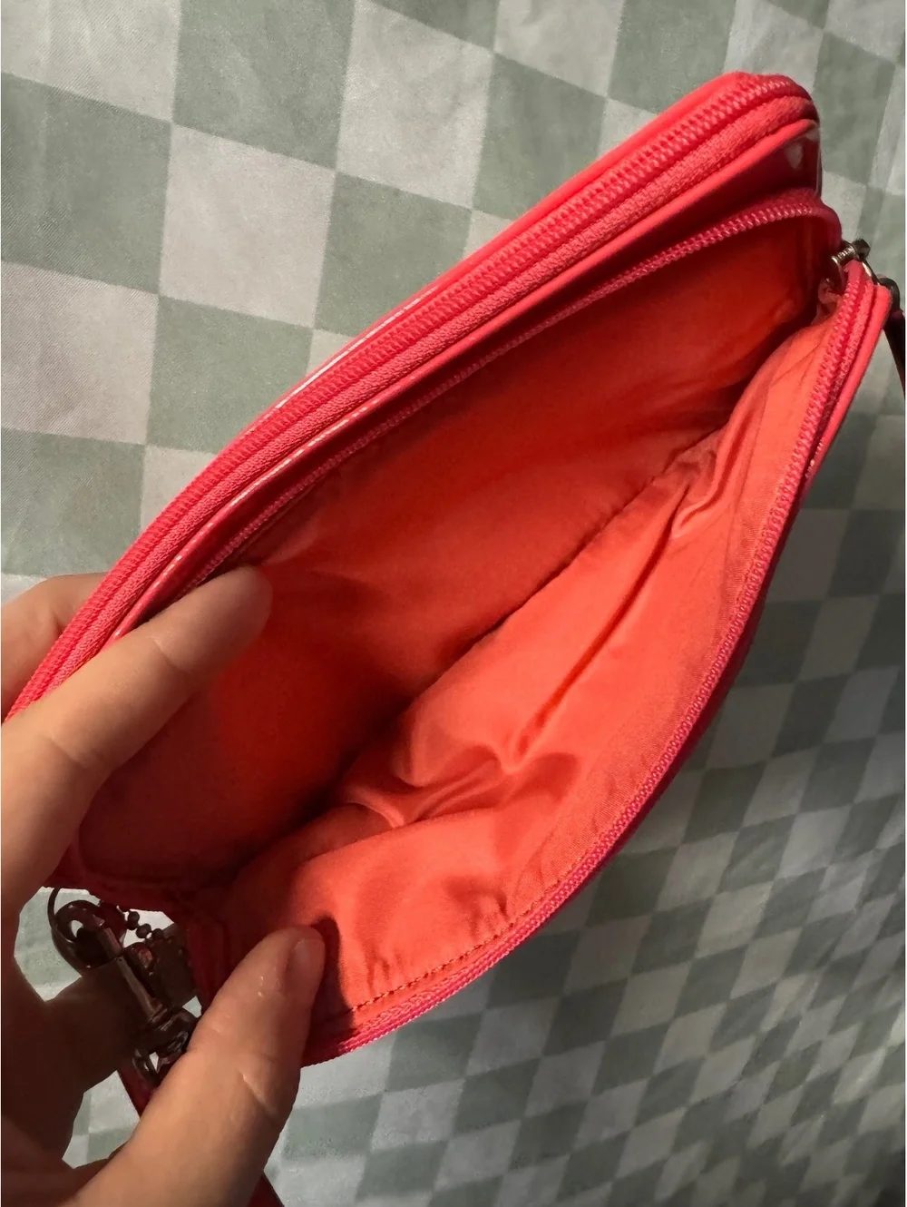 Coach Signature Canvas Wristlet with Pink Leather Trim